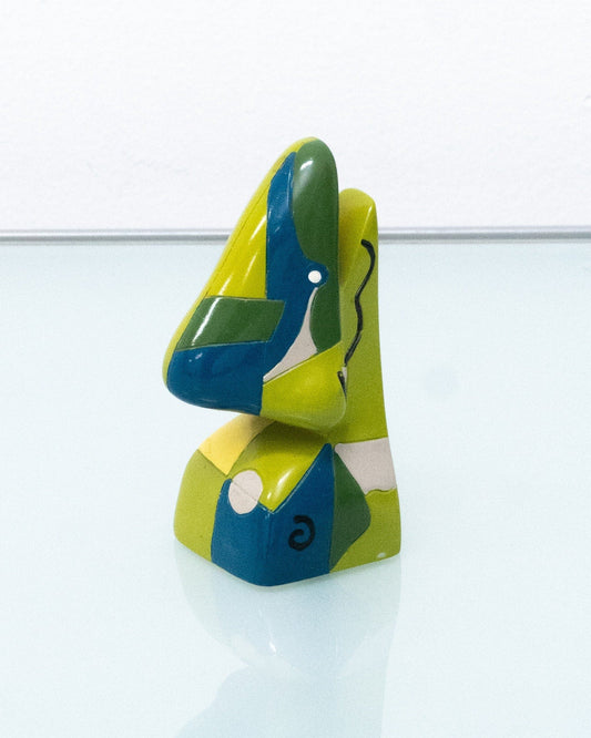 Vintage Eyeglasses or Card Stand Picasso Inspired Nose Glasses Holder Pop Art Statuette Painted Resin Popart Sculpture Abstract Figurine Eye Glasses