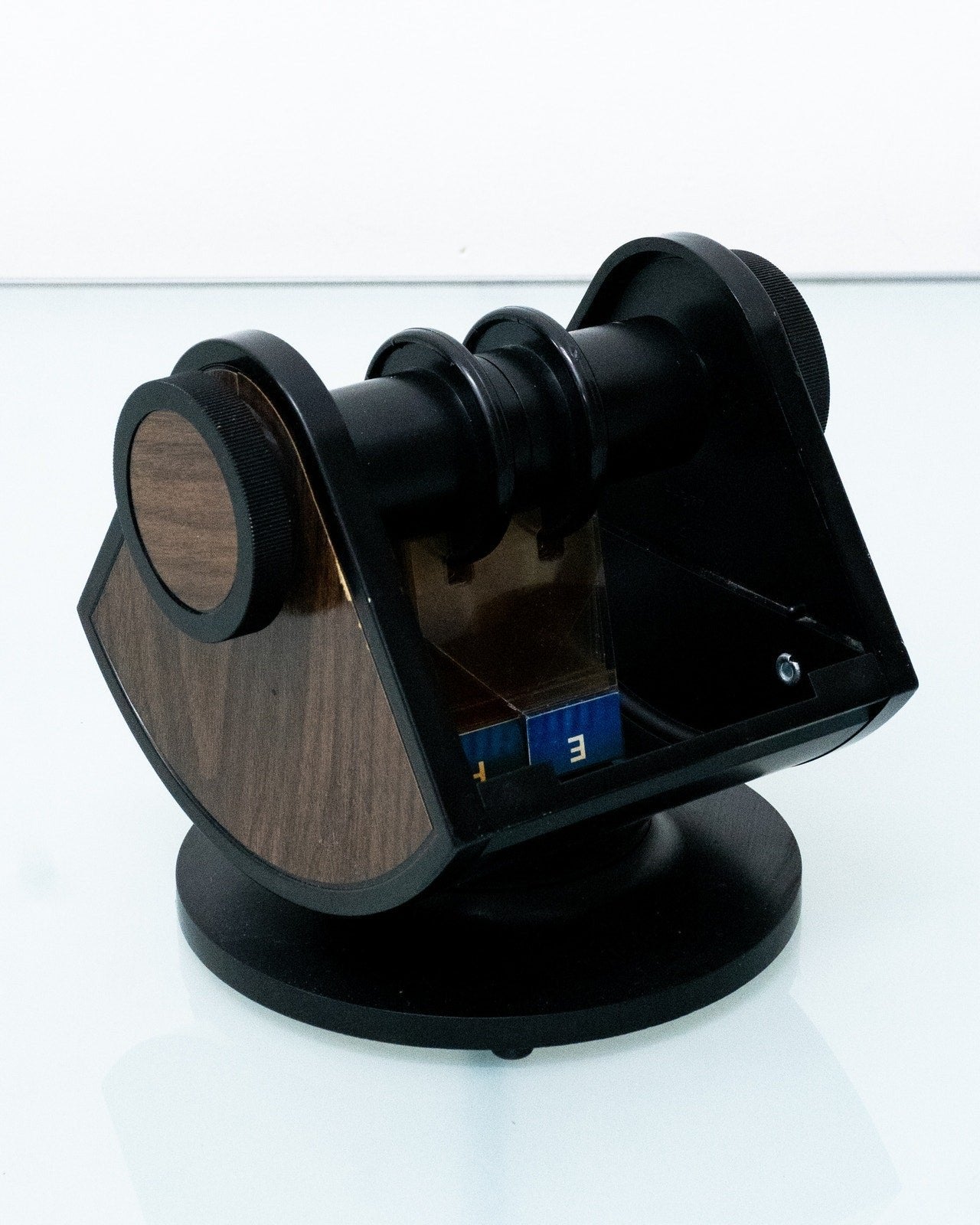 1950s Rolodex Contact Holder Black with Faux Wood Siding