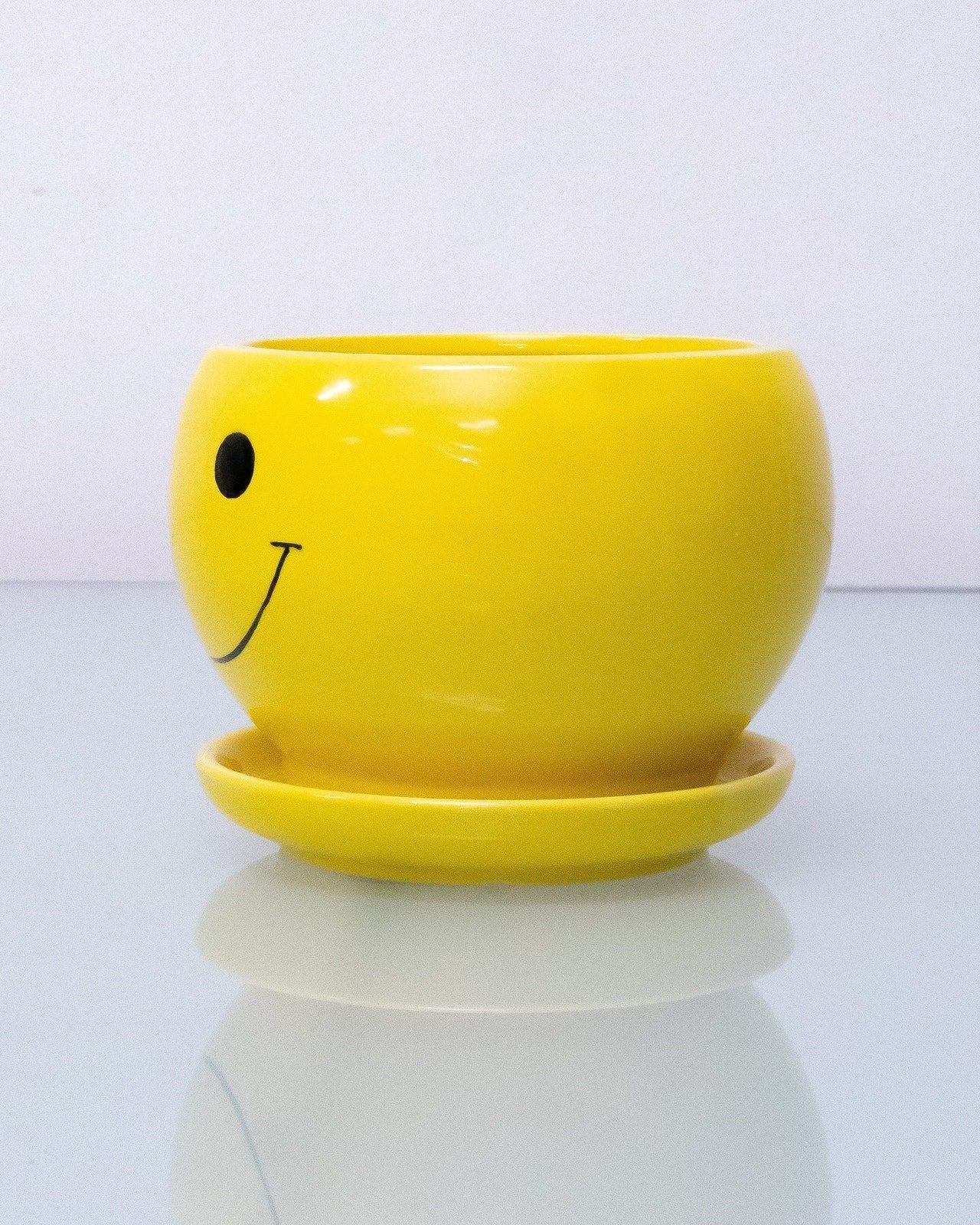 1990s Y2K Yellow Happy Face Planter