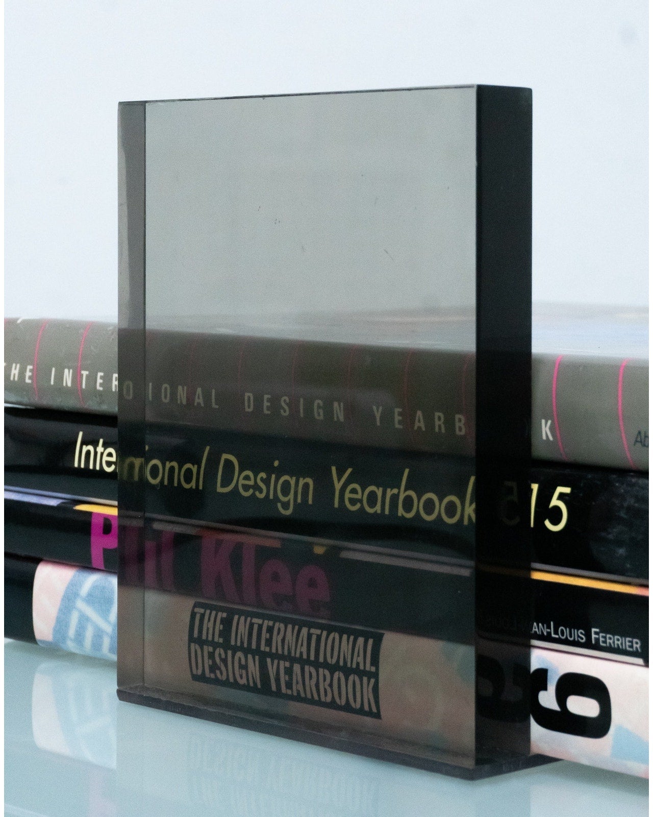 1980s Acrylic Smoked Gray Book End