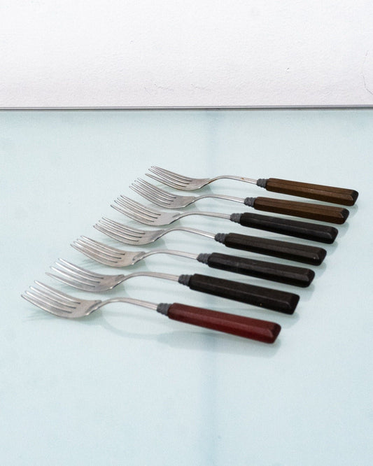 1950s Mid Century Modern Silverware Fork Set and Serving Spoon