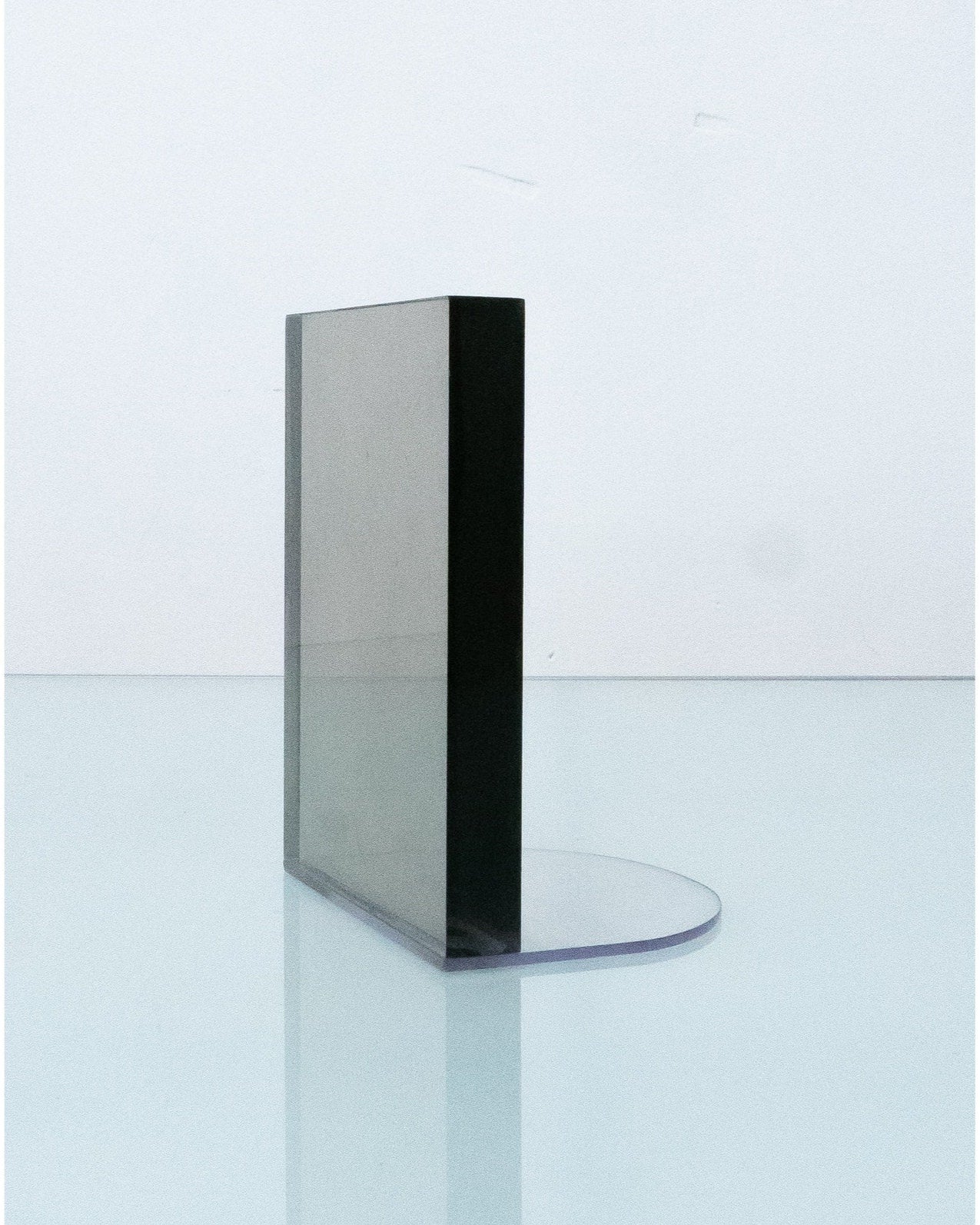 1980s Acrylic Smoked Gray Book End