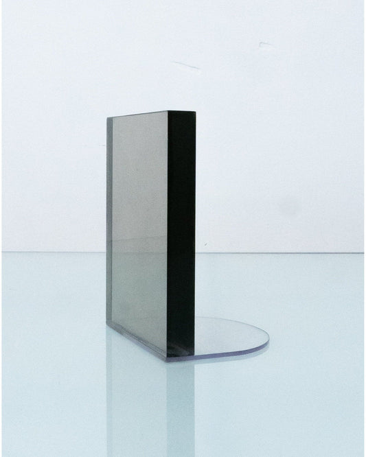 1980s Acrylic Smoked Gray Book End