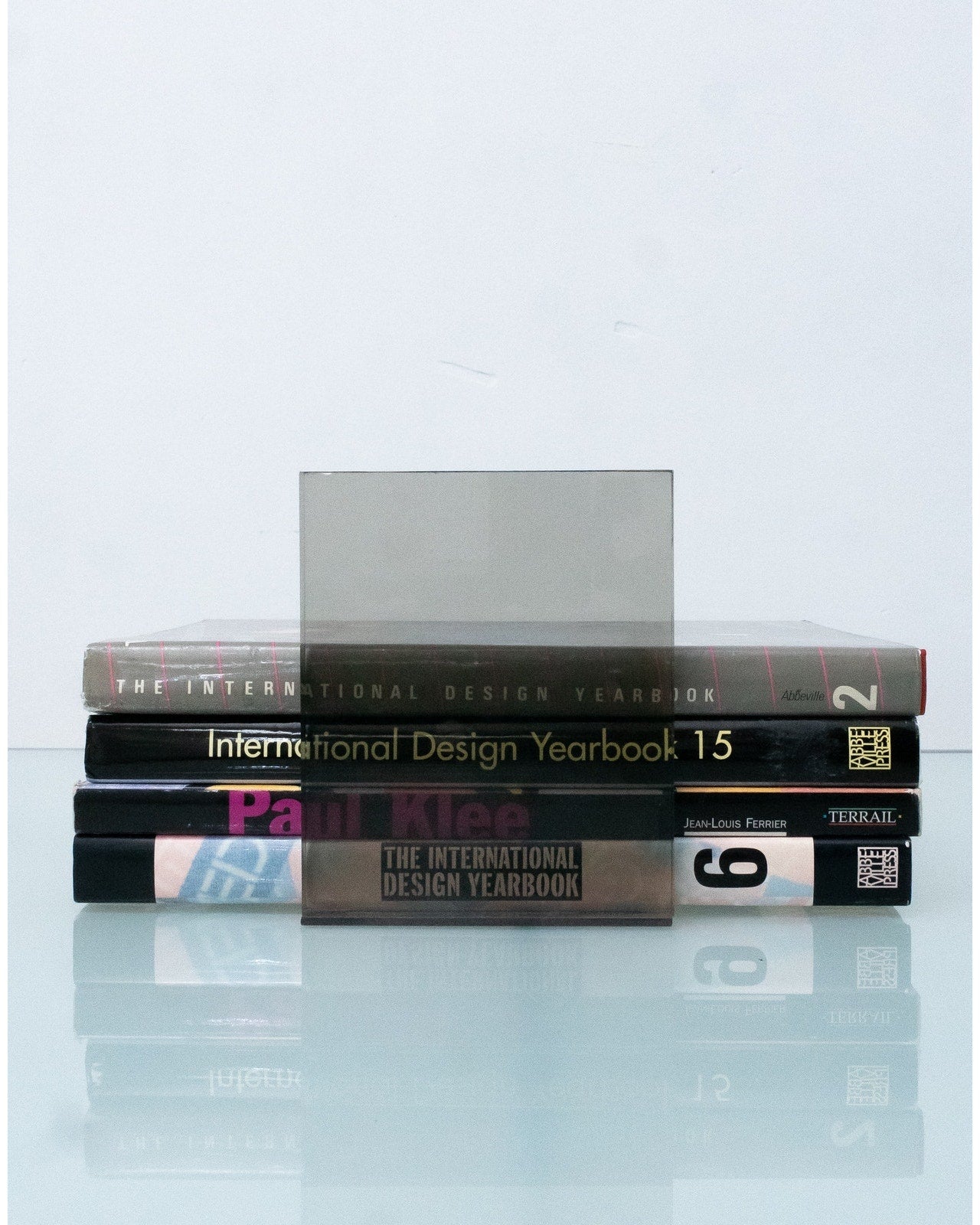 1980s Acrylic Smoked Gray Book End