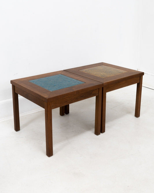 1960s John Keal For Brown Saltman  CONSTELLATION Tile Side Tables