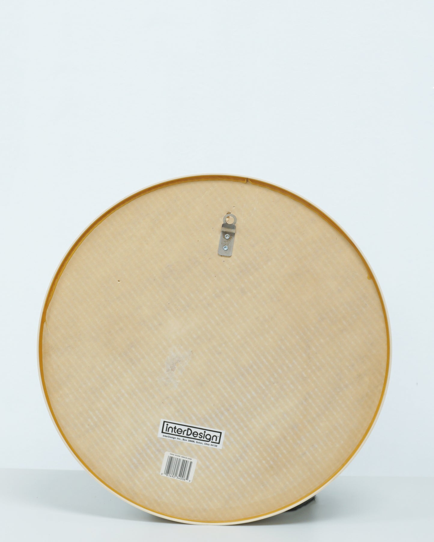 1980s Cream Postmodern Round Plastic Wall Mirror by Interdesign