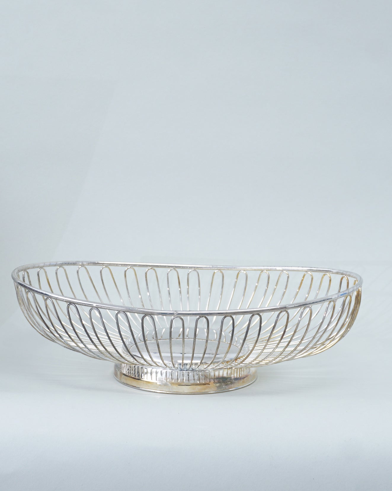 1980s Silver Plated Oval Fruit Basket New in Box NOS