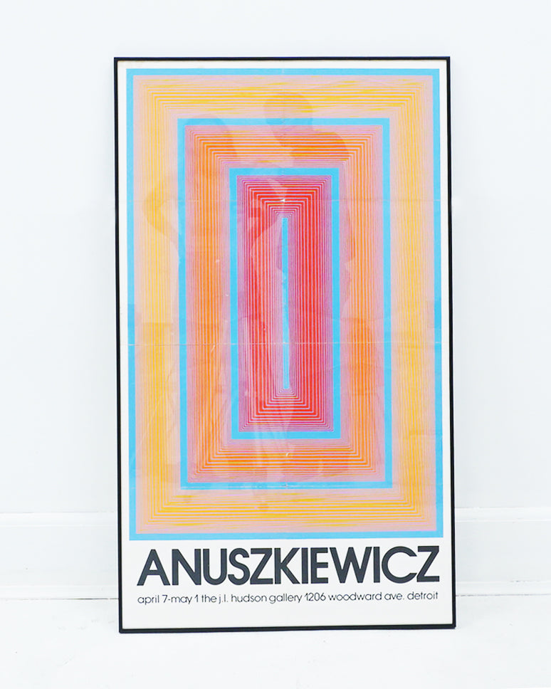 Black Metal Framed Op Art Poster by Richard Anuszkiewicz