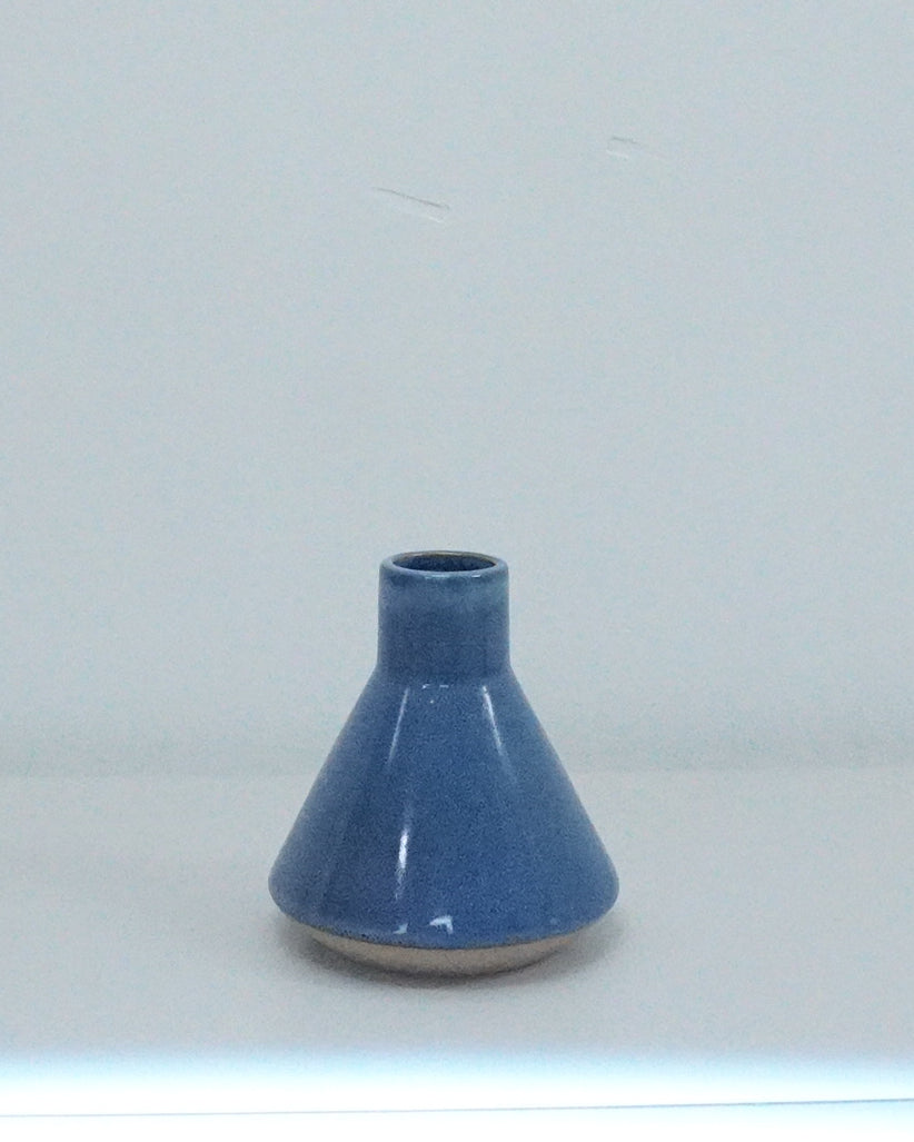 1970s Stoneware Blue Vase or Travel Mug