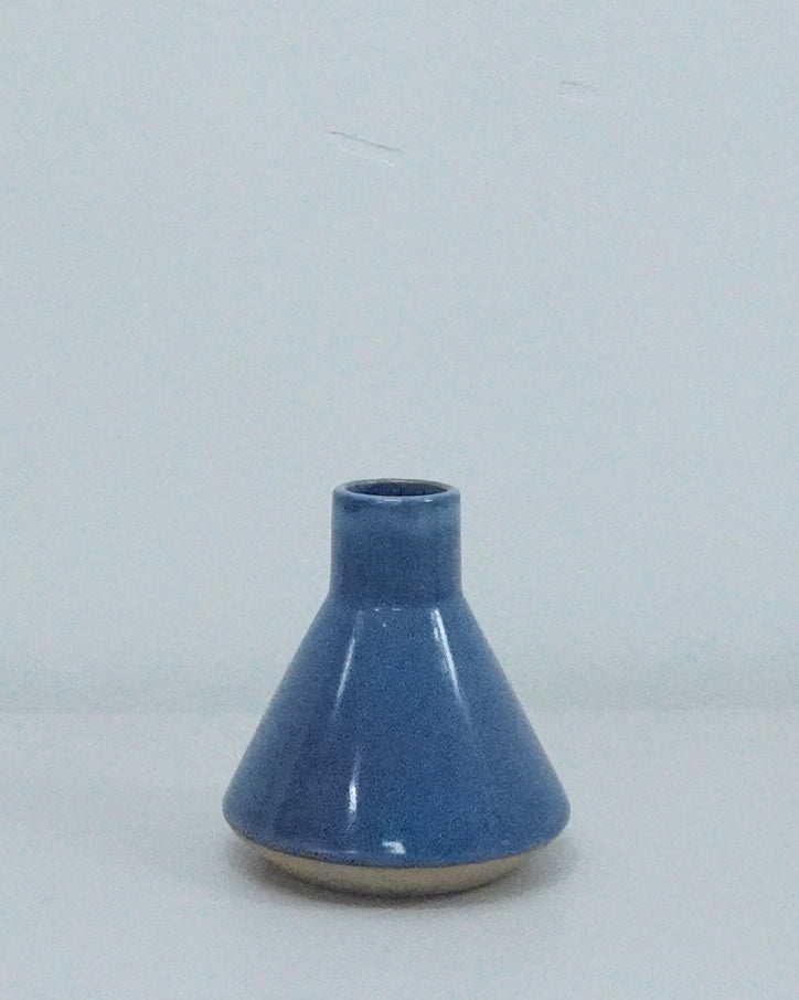 1970s Stoneware Blue Vase or Travel Mug