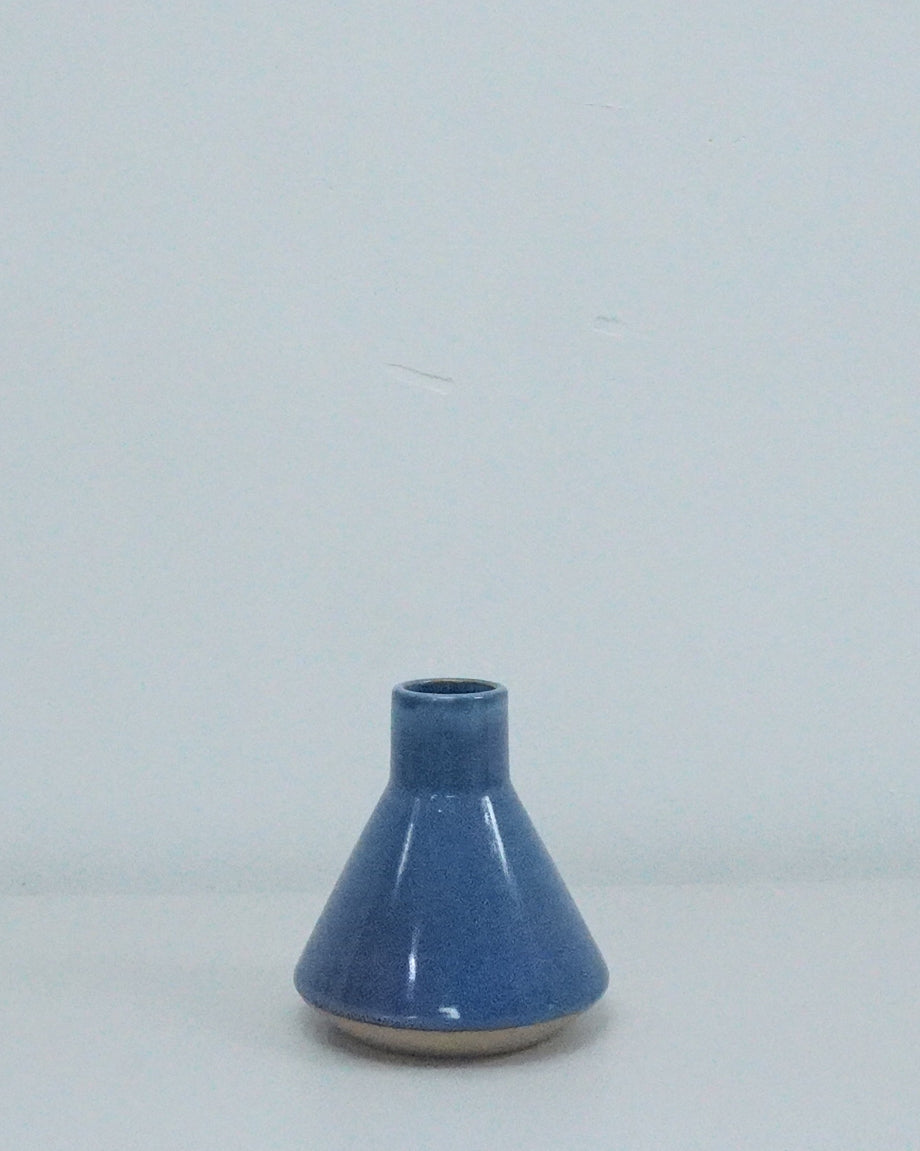 1970s Stoneware Blue Vase or Travel Mug