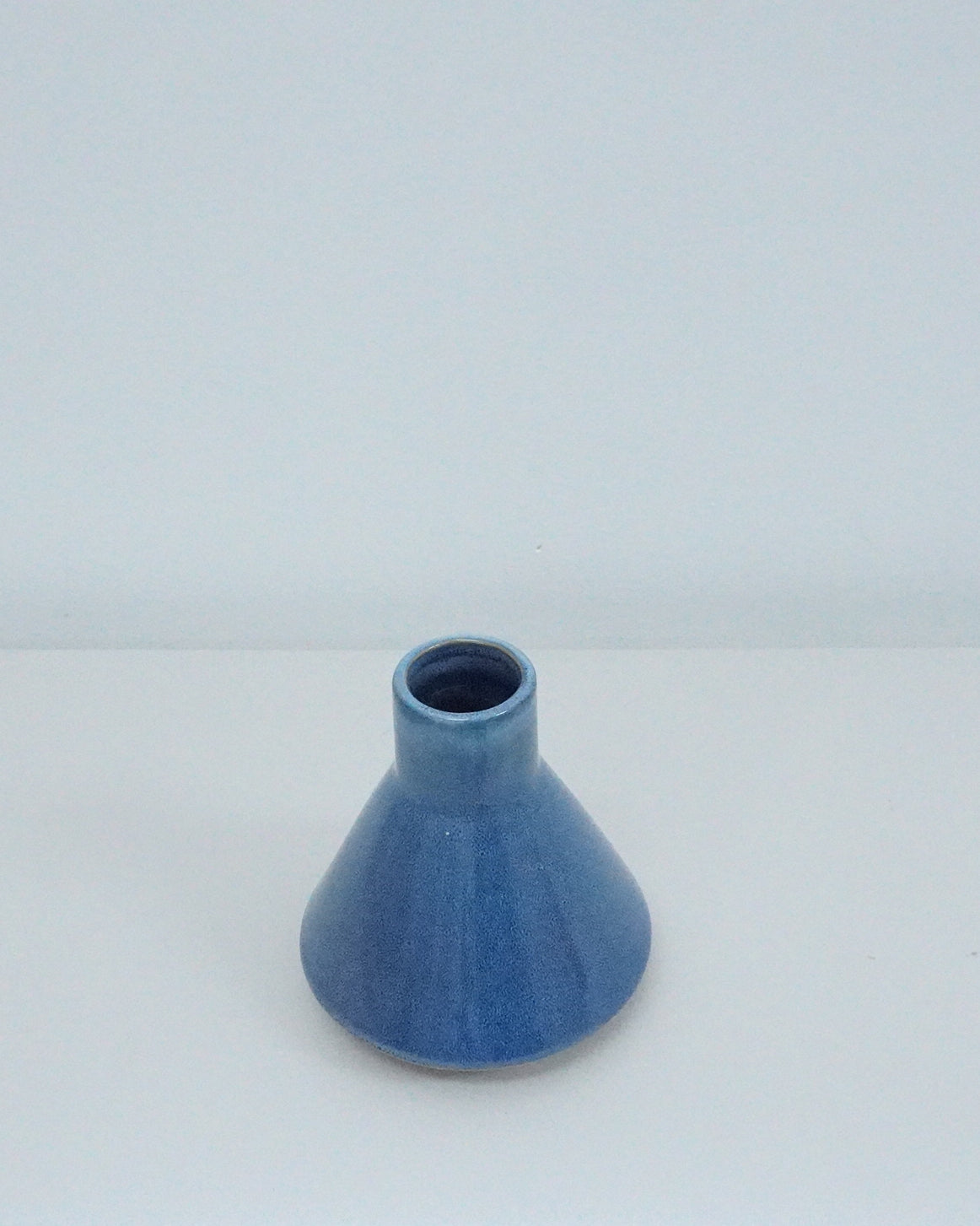 1970s Stoneware Blue Vase or Travel Mug