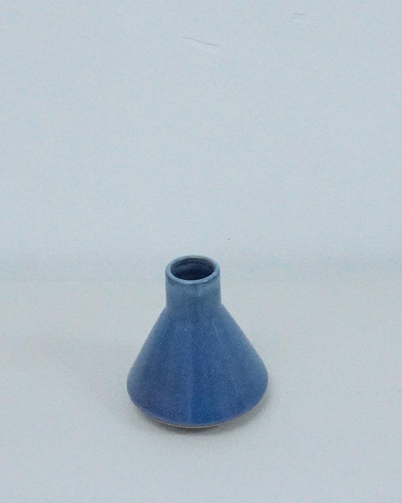 1970s Stoneware Blue Vase or Travel Mug