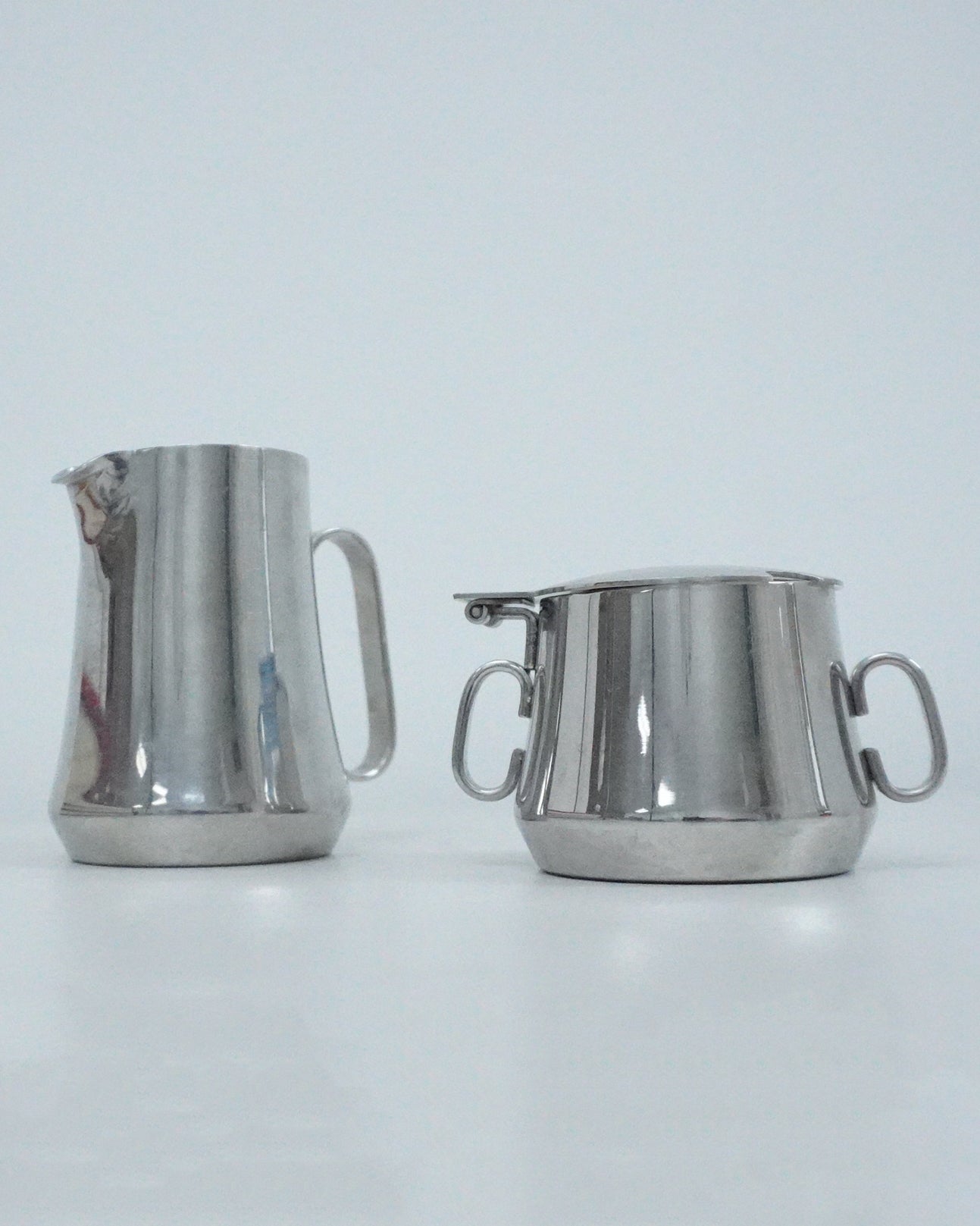 1980s Postmodern Sugar Dish & Creamer/Espresso Pot Set by Mepra Italy