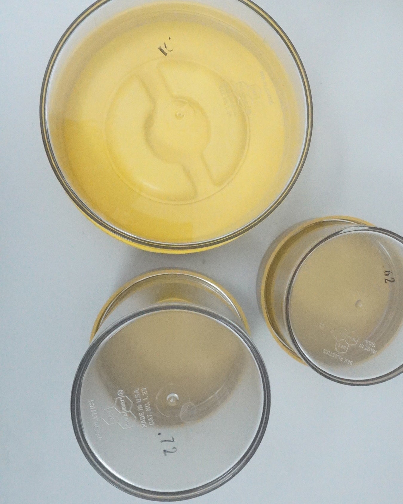 1950s Bee Plastics Yellow Tupperware Storage 5 Piece Set