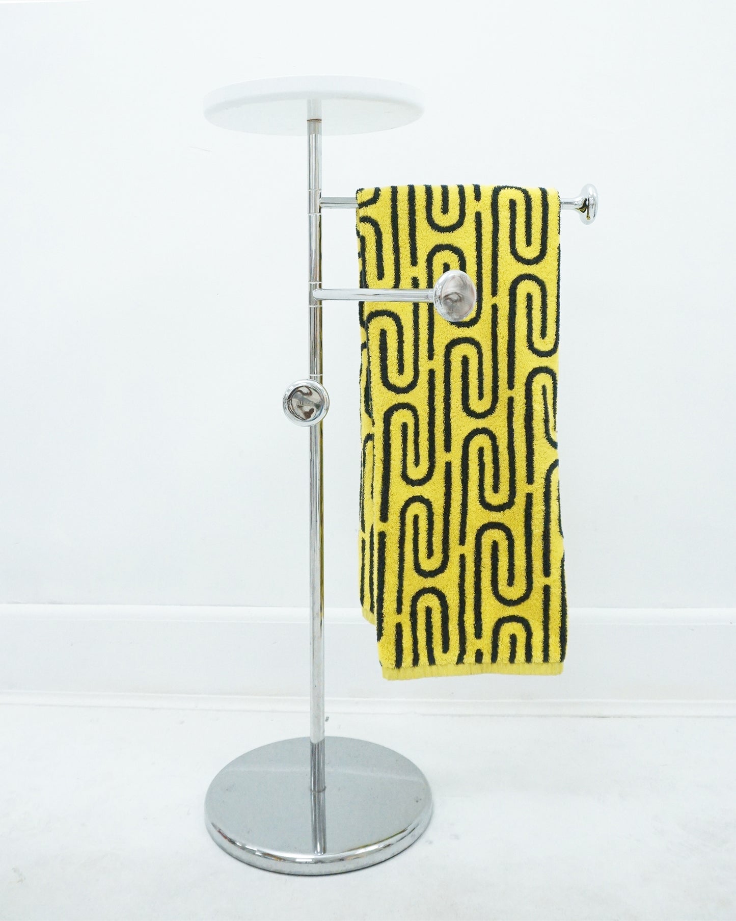 1970s Alessi Steel and Plastic Towel Rack