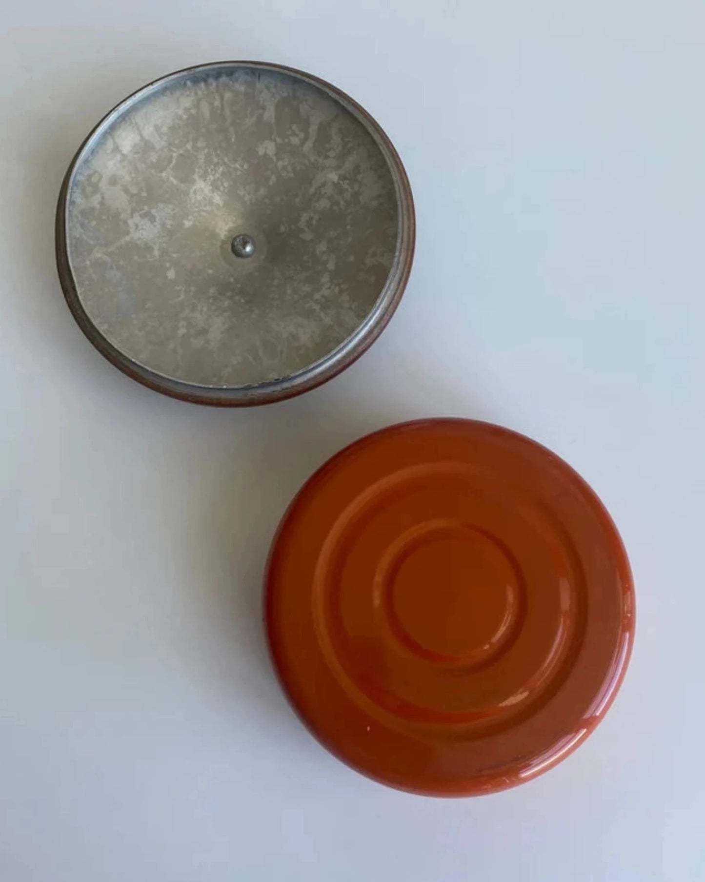 1960s Vintage Brick and Caramel Small Saucepan