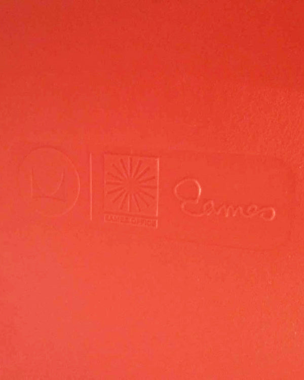 Contemporary Eames Orange Red Molded Plastic Side Chair