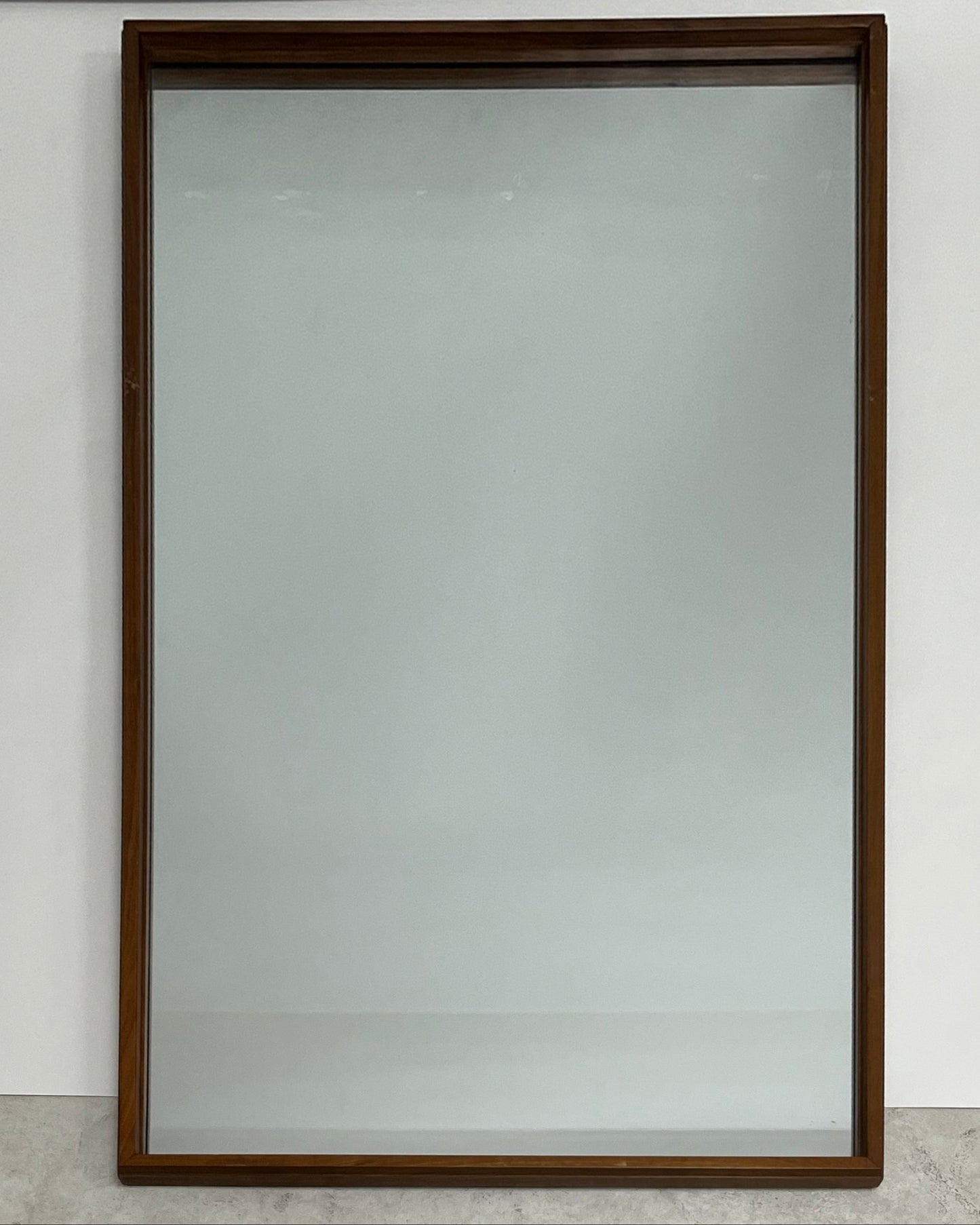 1950s Mid-century Modern Walnut Beveled Wall Mirror