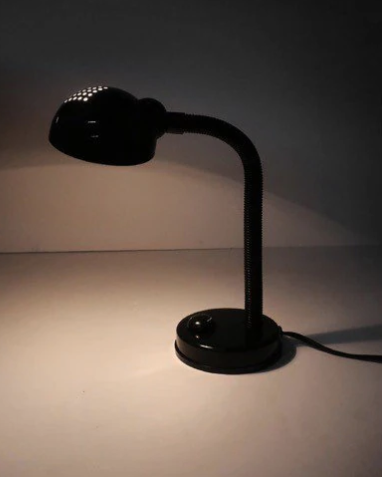 1990s Black Metal Gooseneck Desk Lamp