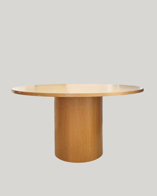 2000s Knoll Reff Round Drum Pedestal Dining Table