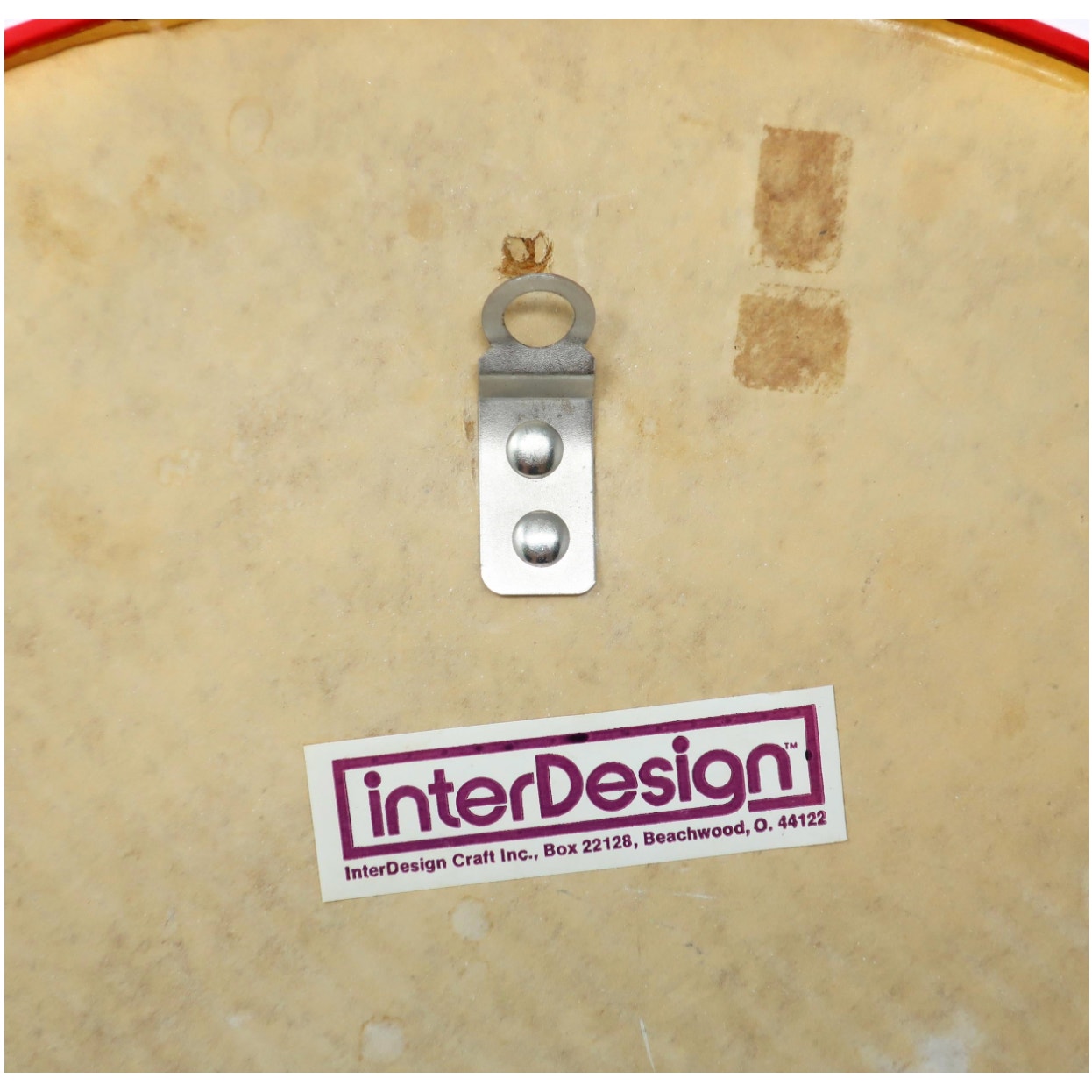 1980s Red Postmodern Round Plastic Wall Mirror by Interdesign