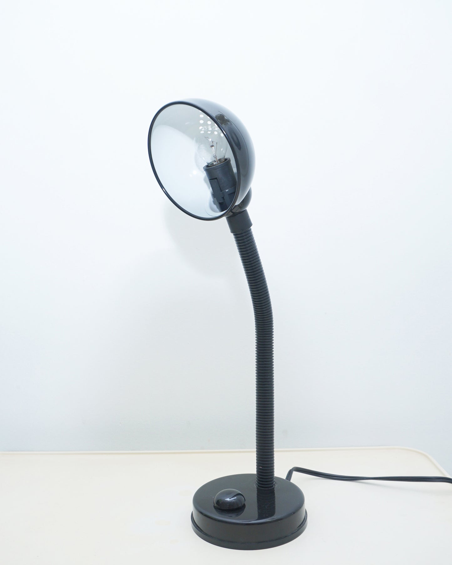 1990s Black Metal Gooseneck Desk Lamp