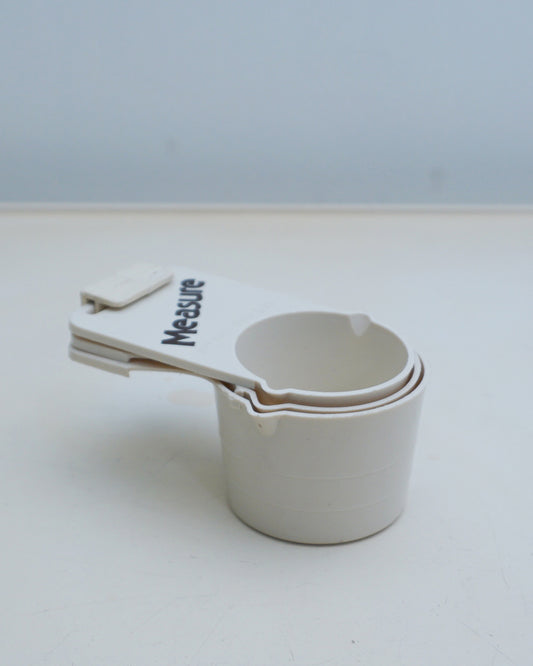 1970s Melamine Cream and Brown Measuring Cups