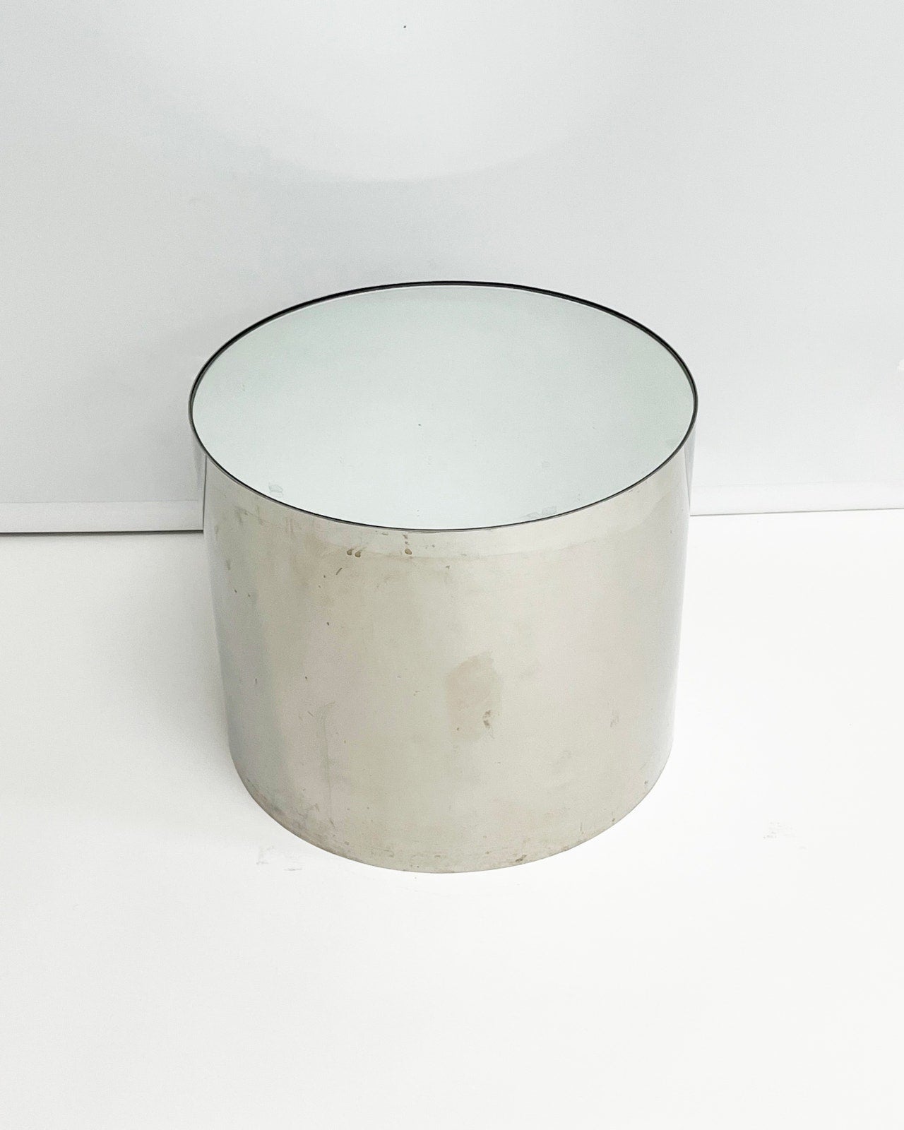 1970s Brueton Style Chrome and Mirrored Top Side Table