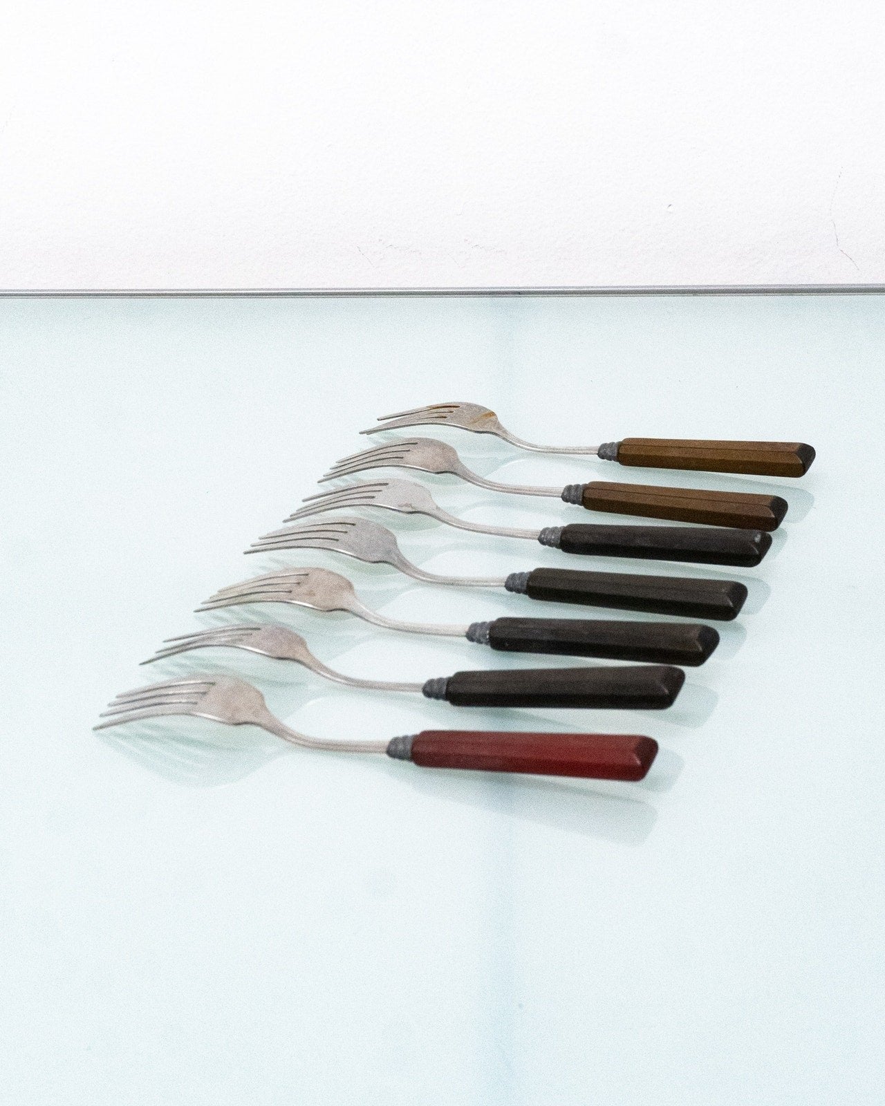 1950s Mid Century Modern Silverware Fork Set and Serving Spoon