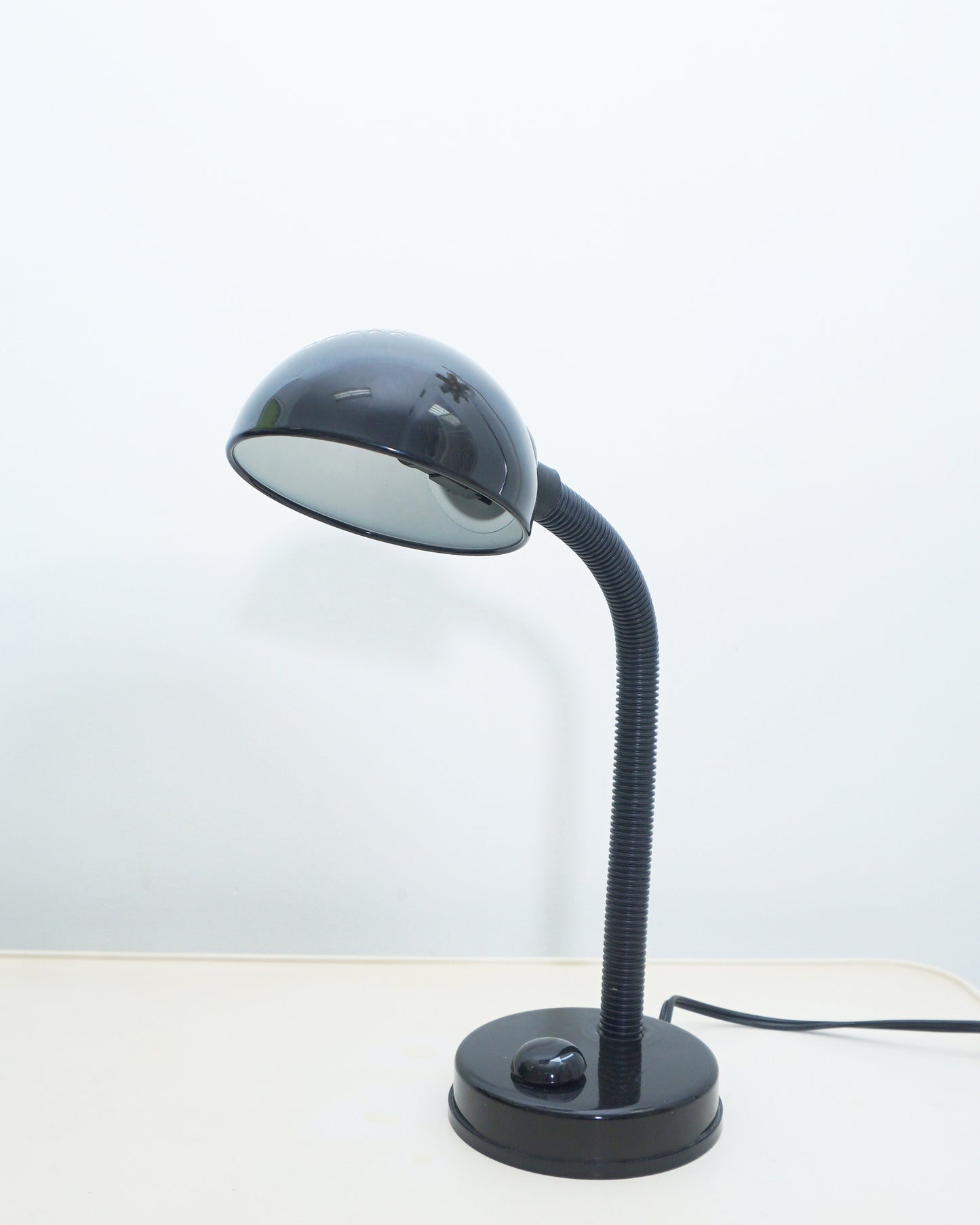1990s Black Metal Gooseneck Desk Lamp