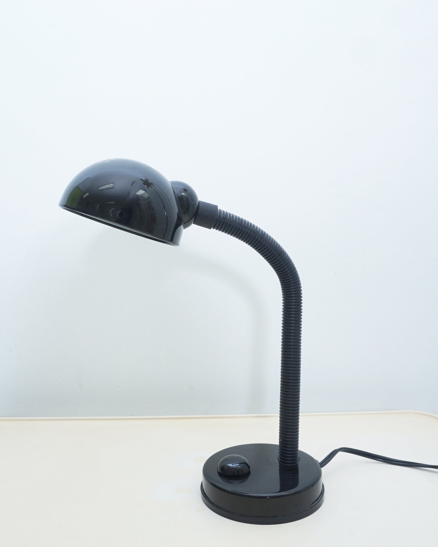 1990s Black Metal Gooseneck Desk Lamp