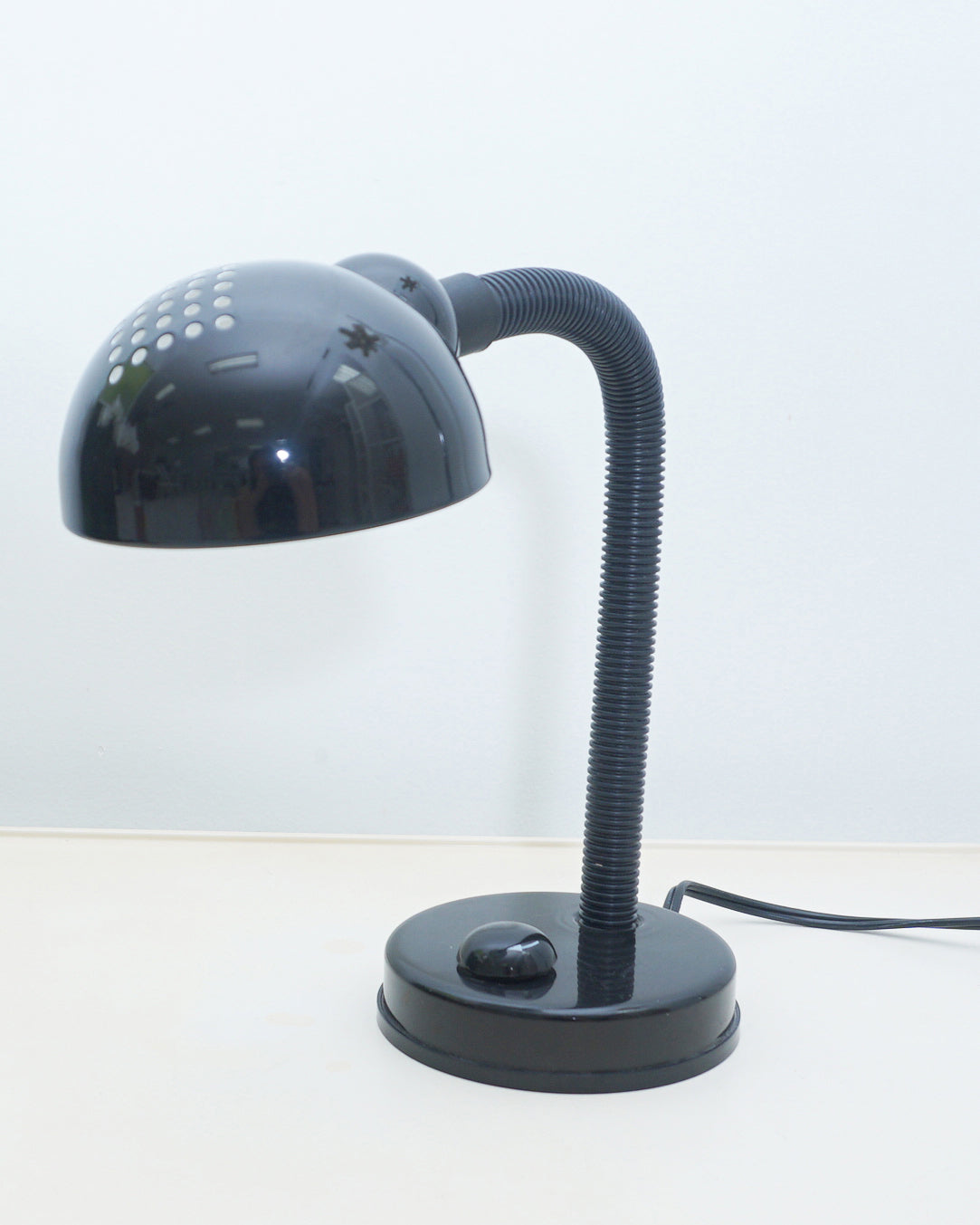 1990s Black Metal Gooseneck Desk Lamp