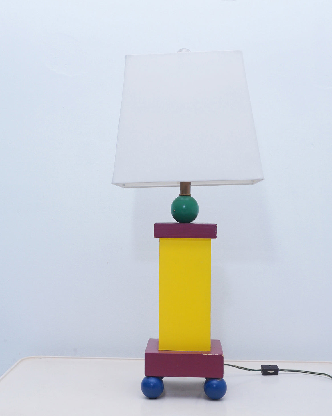 1980s Memphis Multicolored Wooden Postmodern Children's Lamp