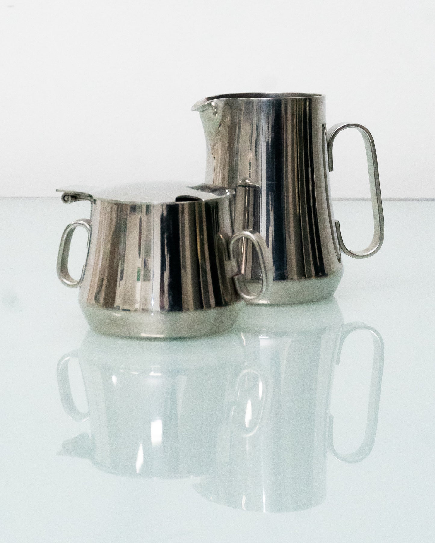 1980s Postmodern Sugar Dish & Creamer/Espresso Pot Set by Mepra Italy