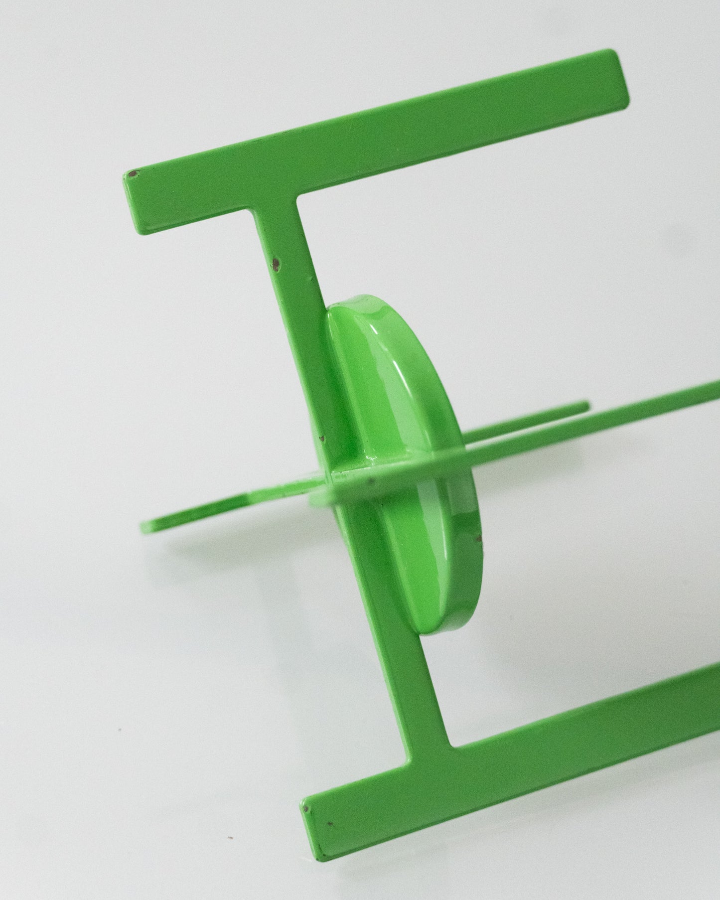 1970s Green Mod Metal Candle Holder