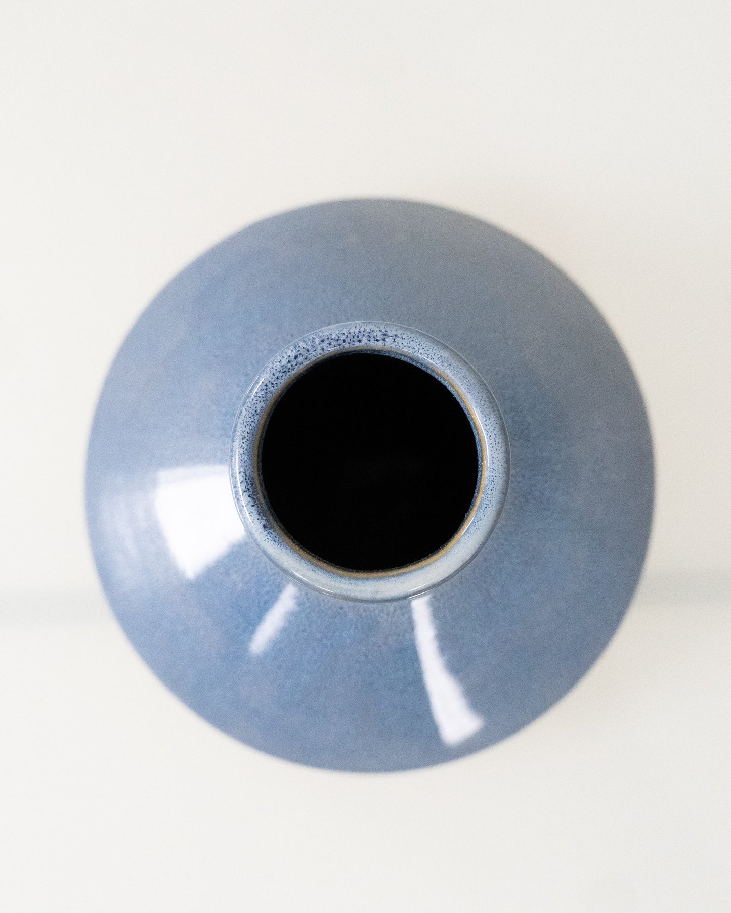 1970s Stoneware Blue Vase or Travel Mug