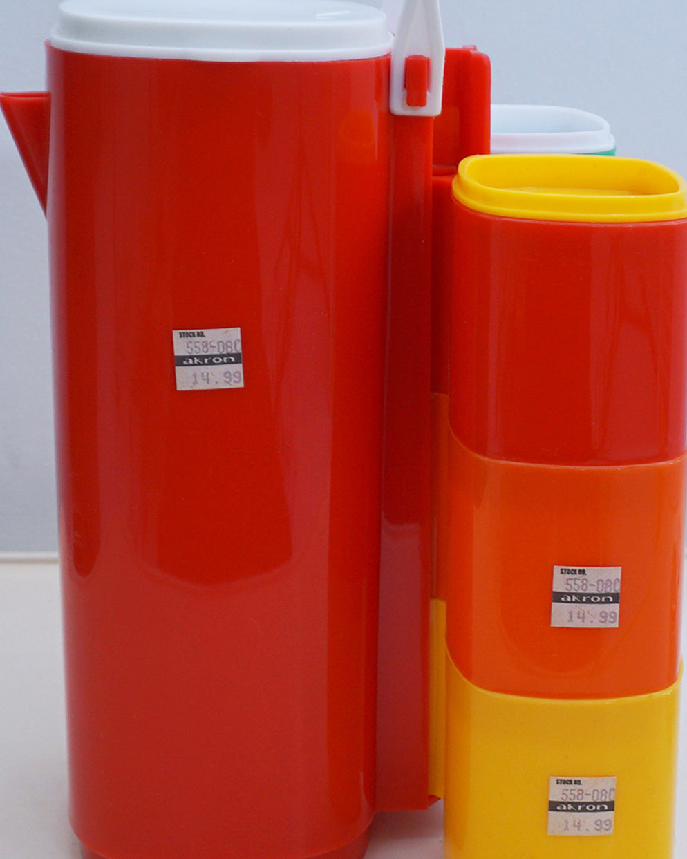 1970s PMSA Traveling Thermos and 6-Cup Set, Made in Mexico