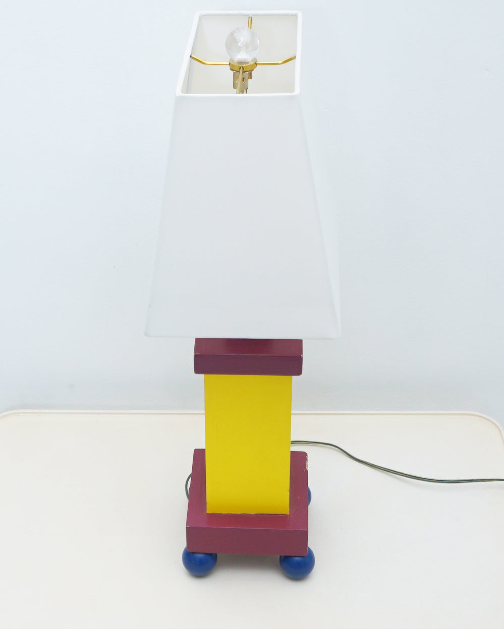1980s Memphis Multicolored Wooden Postmodern Children's Lamp