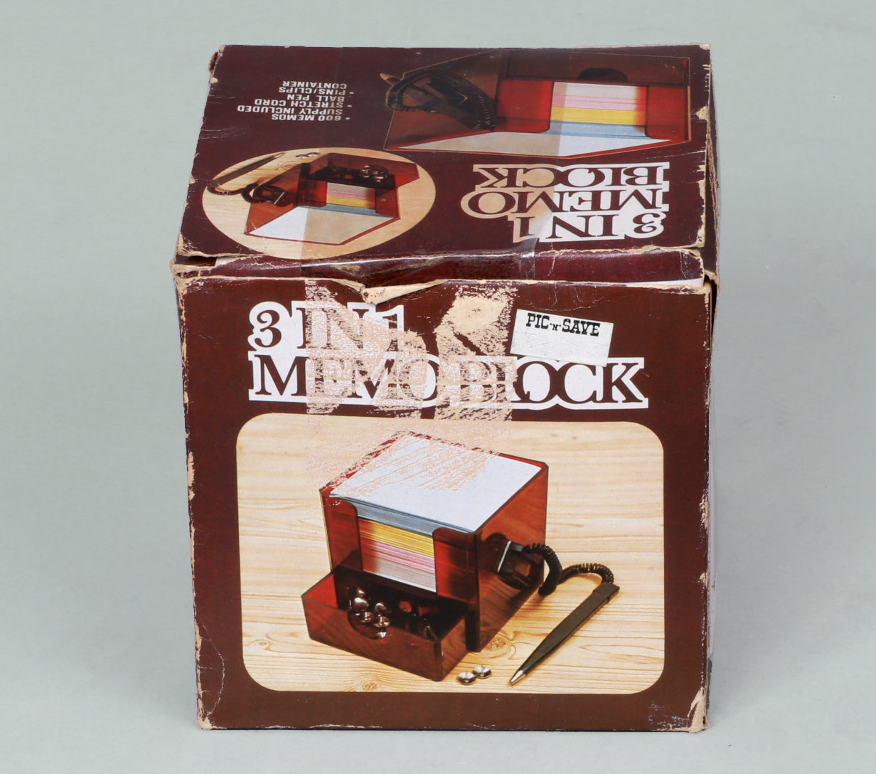 1980s 3-in-1 Memo Block Cream Acrylic NOS New in Box