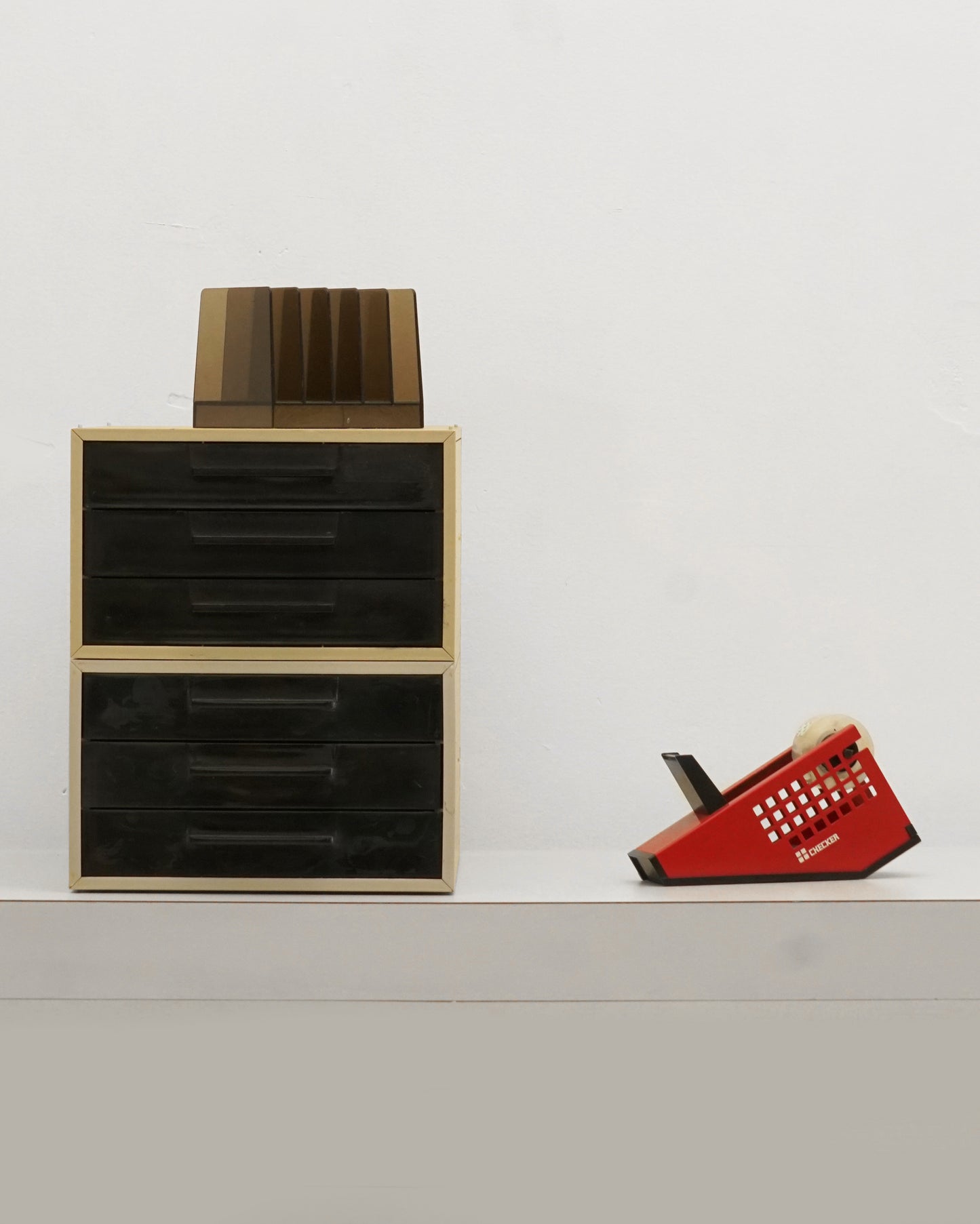 1970s Black and Grey Pair of Space Age Stacking Drawer Units