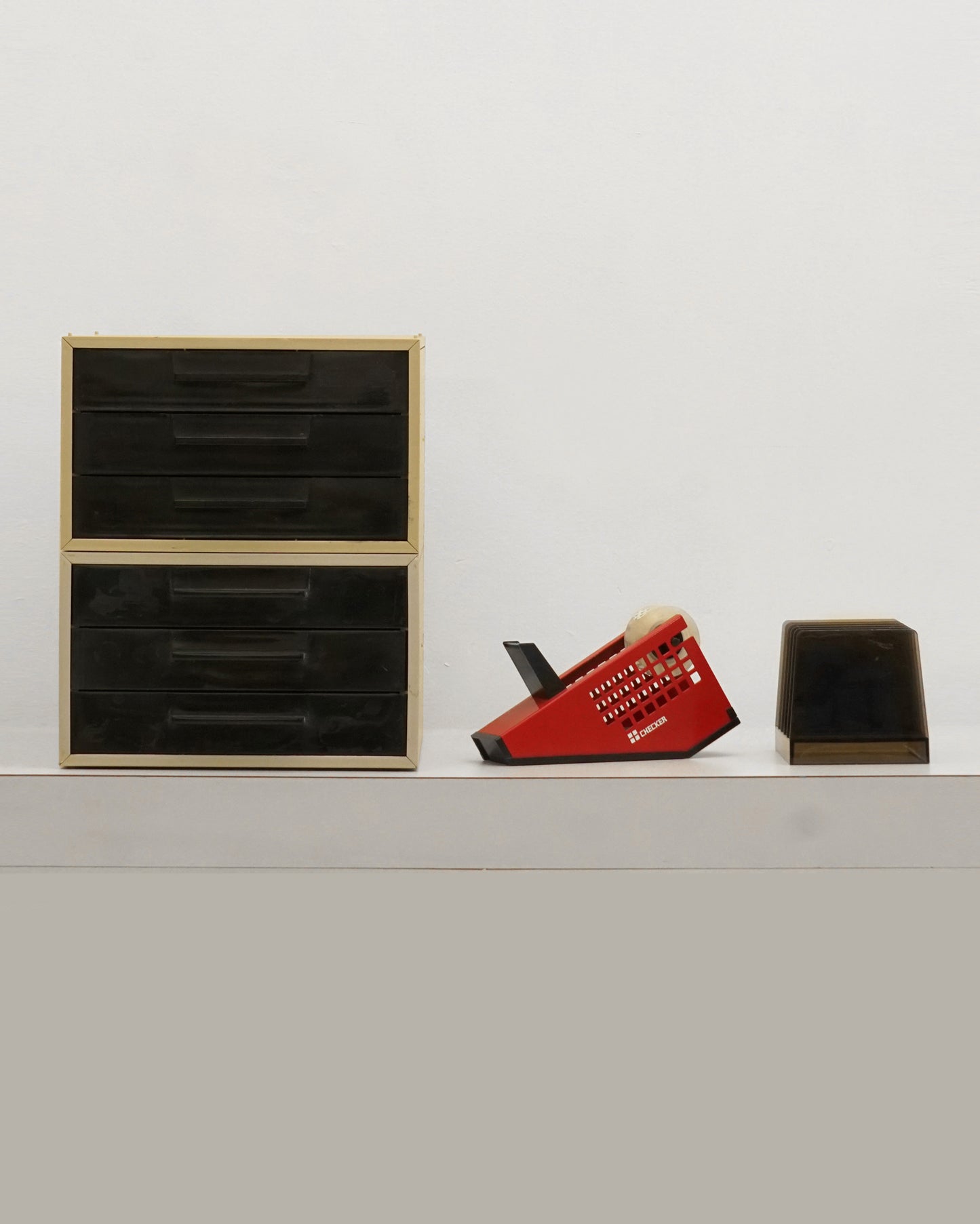 1970s Black and Grey Pair of Space Age Stacking Drawer Units