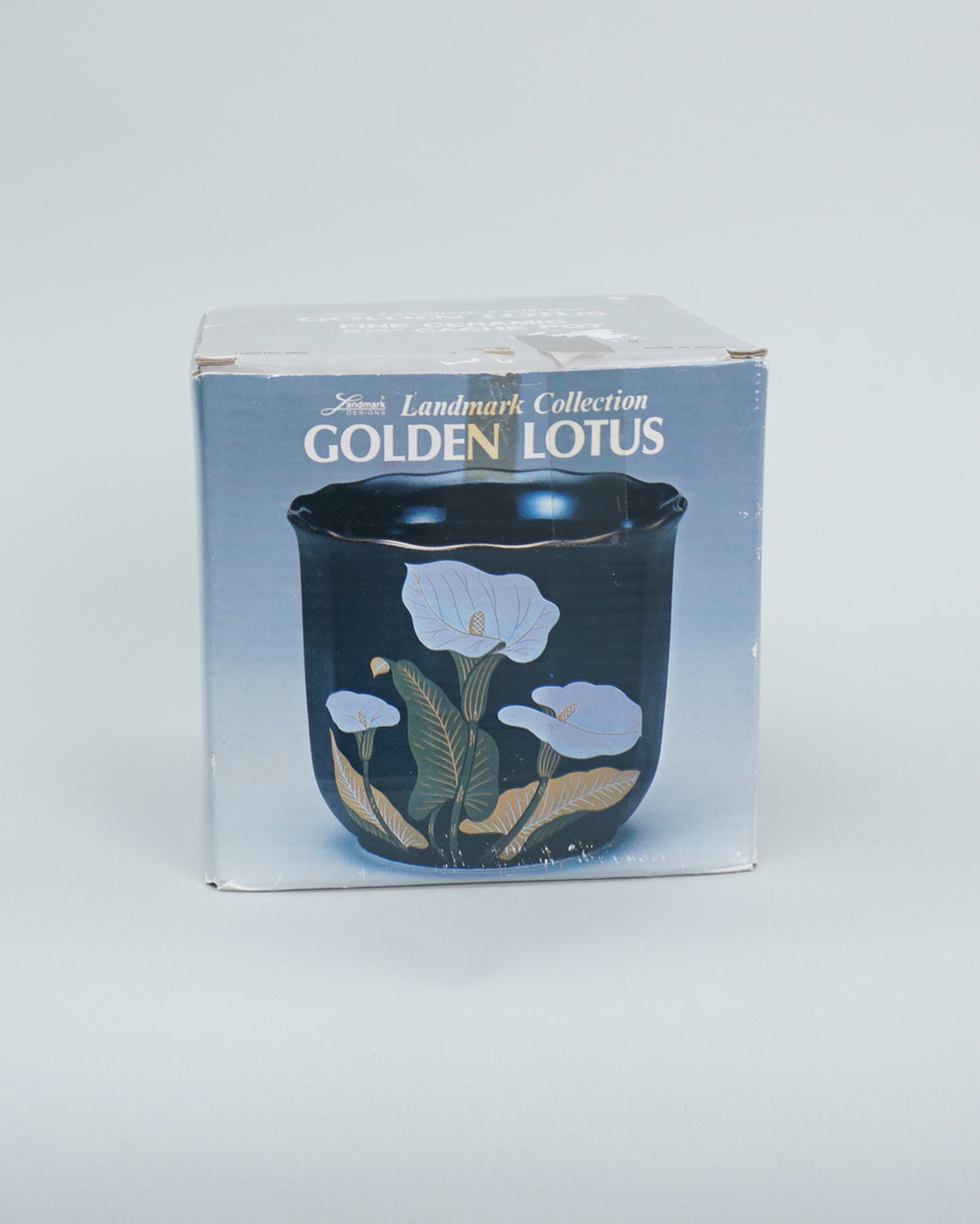 1980s Golden Lotus Bowl or Planter by Landmark Collection Stamped by Artist
