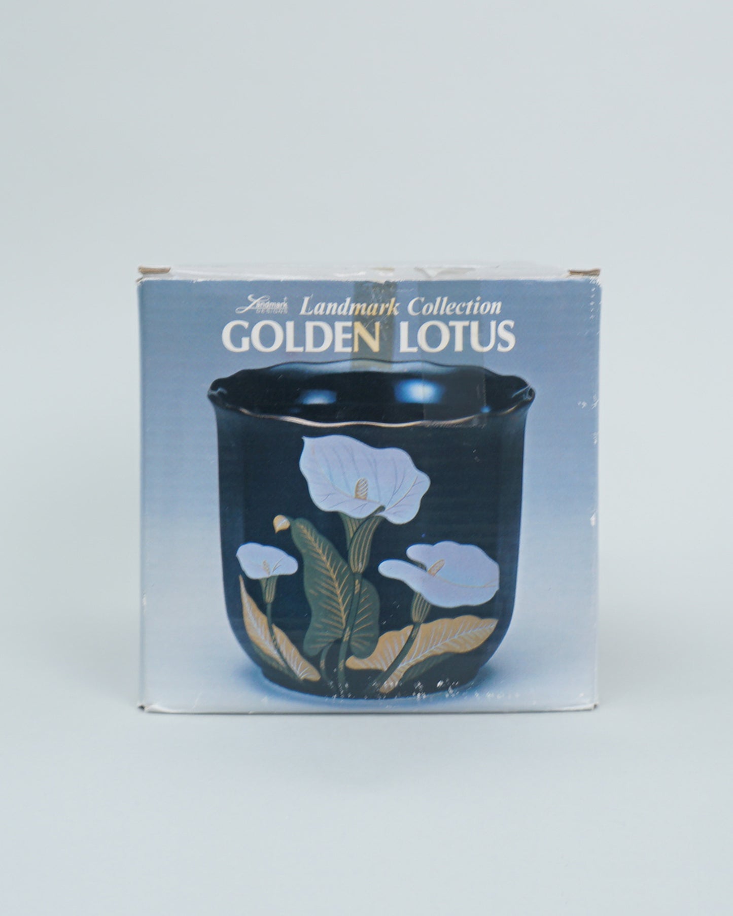 1980s Golden Lotus Bowl or Planter by Landmark Collection Stamped by Artist