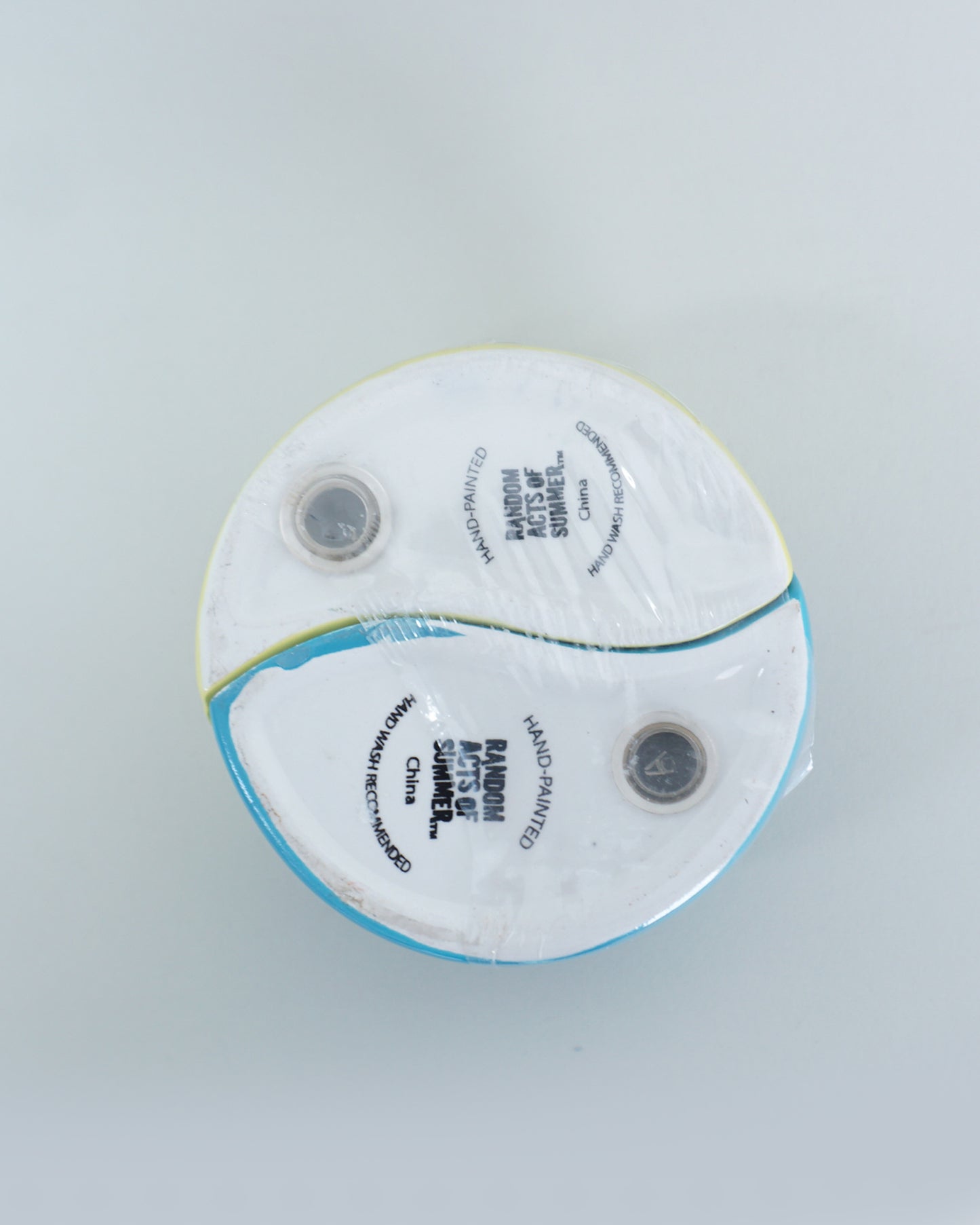 1980s Yin Yang Green and Blue Ceramic Salt & Pepper Shakers by Random Acts of Summer