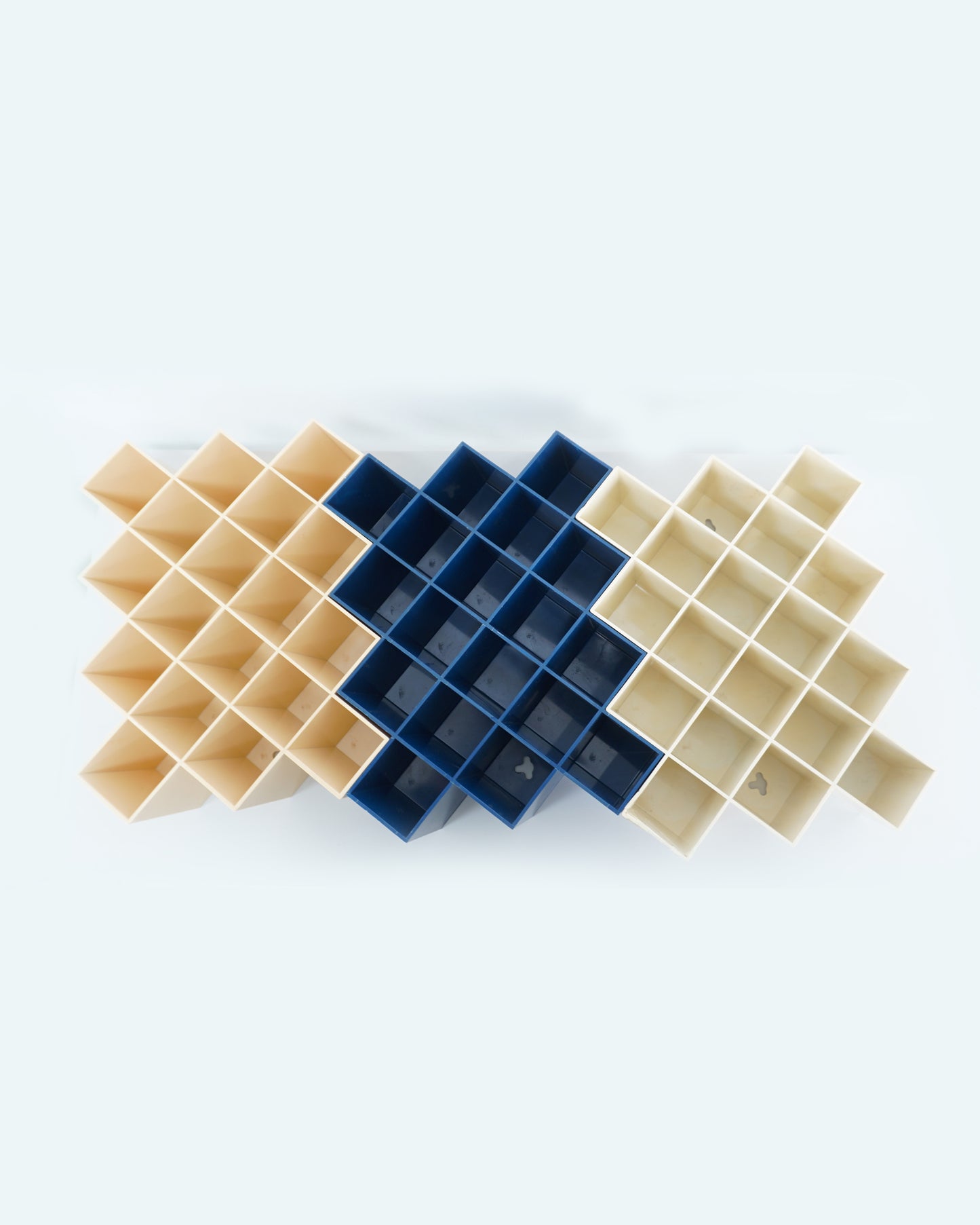 1970s Plastic Storage Rack by Lubge Randel for Capco in Taupe, Cream, and Blue