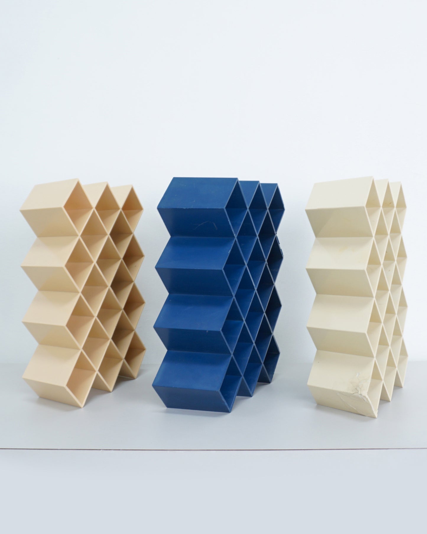 1970s Plastic Storage Rack by Lubge Randel for Capco in Taupe, Cream, and Blue