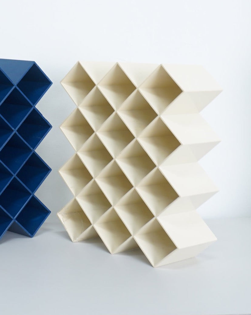 1970s Plastic Storage Rack by Lubge Randel for Capco in Taupe, Cream, and Blue