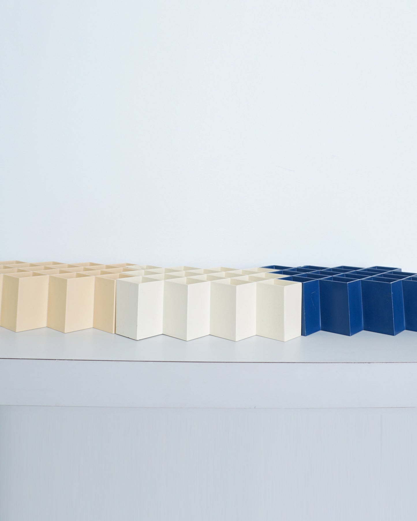 1970s Plastic Storage Rack by Lubge Randel for Capco in Taupe, Cream, and Blue