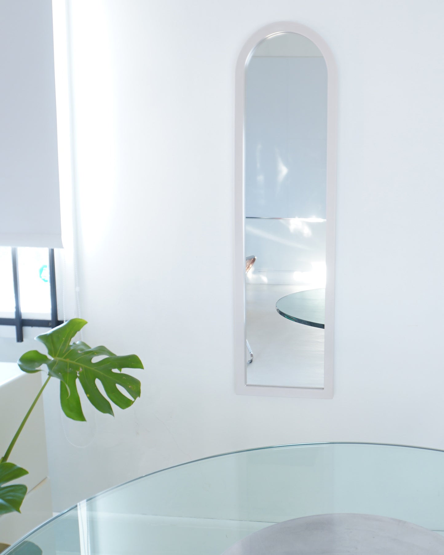 1980s Grey Frame Arch Mirror by Anna Castelli Ferrieri for Kartell